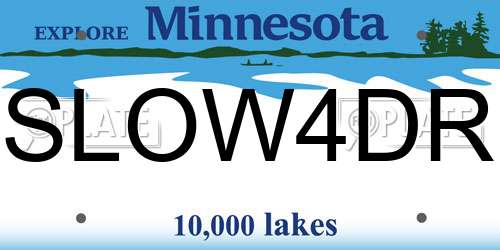 SLOW4DR Minnesota License Plate