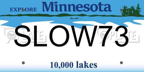 SLOW73 Minnesota License Plate
