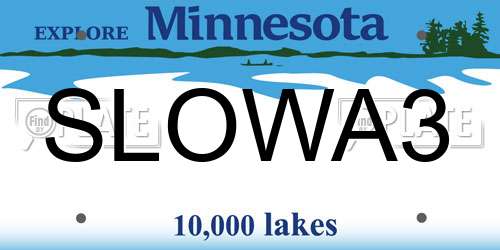 SLOWA3 Minnesota License Plate