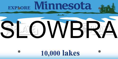 SLOWBRA Minnesota License Plate