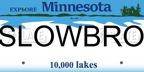 SLOWBRO Minnesota License Plate