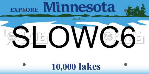 SLOWC6 Minnesota License Plate
