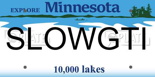 SLOWGTI Minnesota License Plate