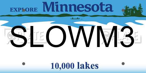 SLOWM3 Minnesota License Plate