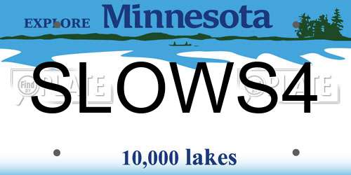 SLOWS4 Minnesota License Plate