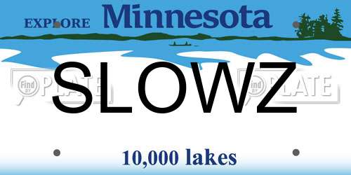 SLOWZ Minnesota License Plate