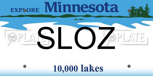 SLOZ Minnesota License Plate