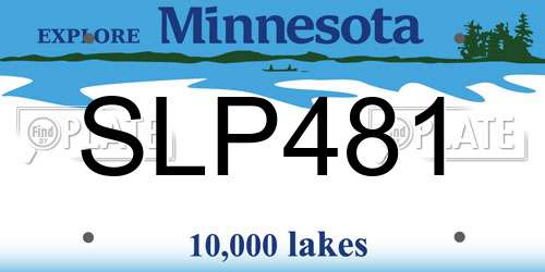 SLP481 Minnesota License Plate