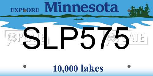 SLP575 Minnesota License Plate
