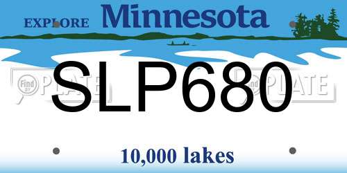 SLP680 Minnesota License Plate