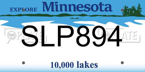 SLP894 Minnesota License Plate