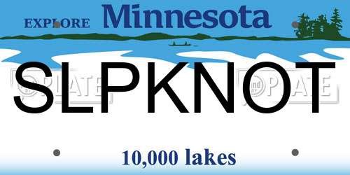 SLPKNOT Minnesota License Plate