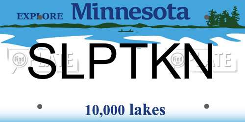 SLPTKN Minnesota License Plate