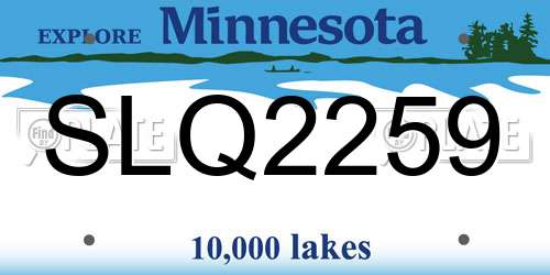 SLQ2259 Minnesota License Plate