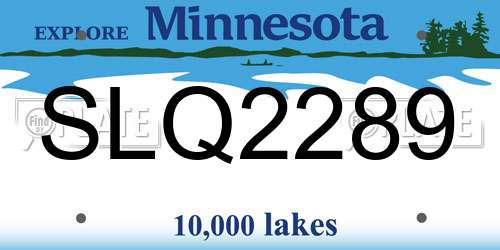 SLQ2289 Minnesota License Plate