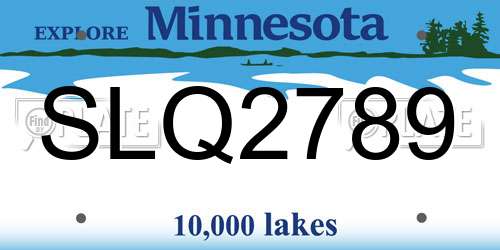 SLQ2789 Minnesota License Plate