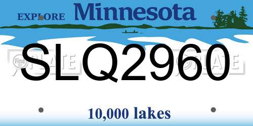 SLQ2960 Minnesota License Plate