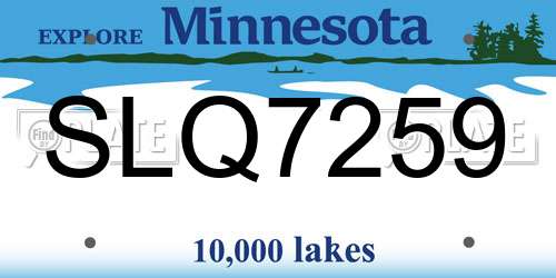 SLQ7259 Minnesota License Plate