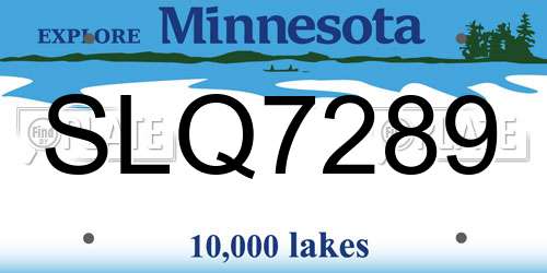 SLQ7289 Minnesota License Plate