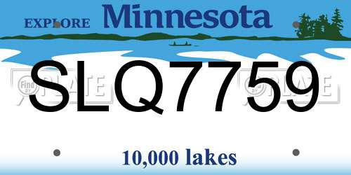 SLQ7759 Minnesota License Plate