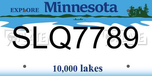 SLQ7789 Minnesota License Plate
