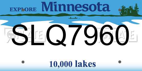 SLQ7960 Minnesota License Plate