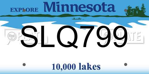 SLQ799 Minnesota License Plate