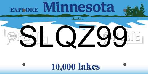 SLQZ99 Minnesota License Plate
