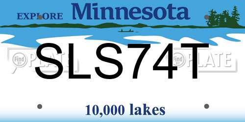 SLS74T Minnesota License Plate