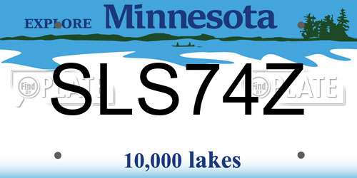 SLS74Z Minnesota License Plate