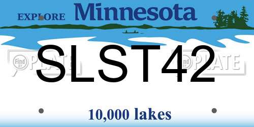 SLST42 Minnesota License Plate