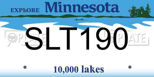 SLT190 Minnesota License Plate