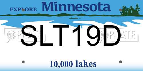 SLT19D Minnesota License Plate