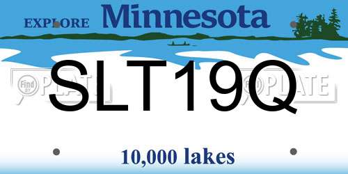 SLT19Q Minnesota License Plate