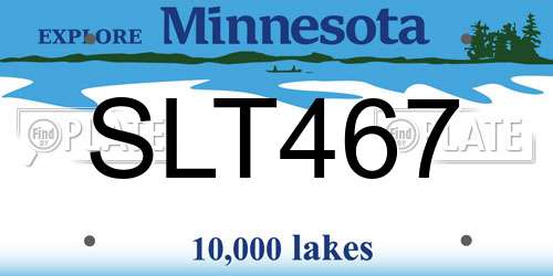 SLT467 Minnesota License Plate