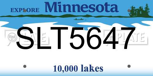 SLT5647 Minnesota License Plate