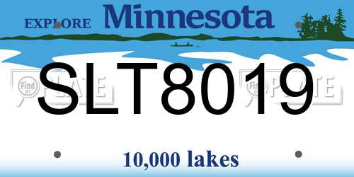 SLT8019 Minnesota License Plate