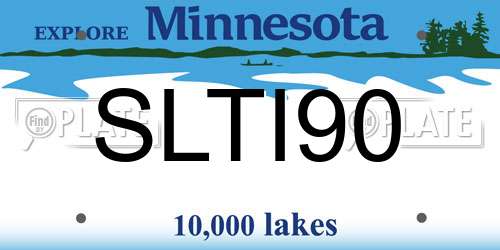 SLTI90 Minnesota License Plate