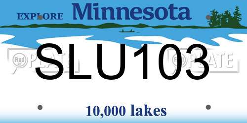 SLU103 Minnesota License Plate