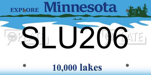 SLU206 Minnesota License Plate
