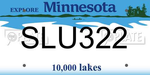 SLU322 Minnesota License Plate
