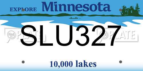 SLU327 Minnesota License Plate