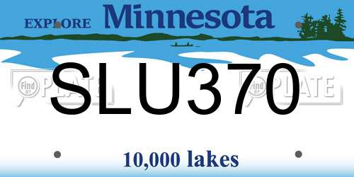 SLU370 Minnesota License Plate