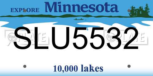 SLU5532 Minnesota License Plate