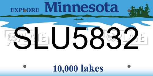 SLU5832 Minnesota License Plate