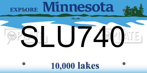 SLU740 Minnesota License Plate