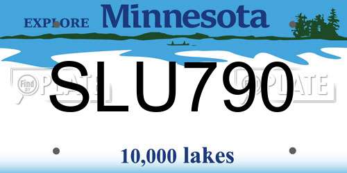 SLU790 Minnesota License Plate