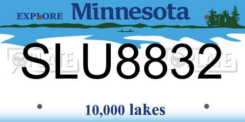SLU8832 Minnesota License Plate