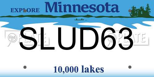 SLUD63 Minnesota License Plate