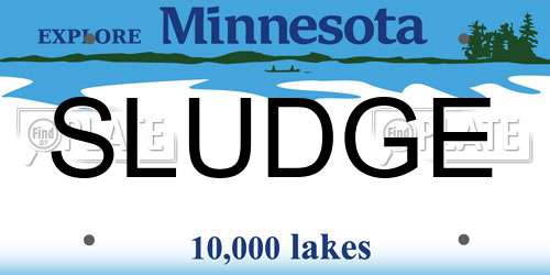 SLUDGE Minnesota License Plate